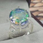 Aurora Opal 925 Sterling Silver Prong Ring (REXT49-384)