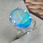 Aurora Opal 925 Sterling Silver Prong Ring (REXT49-381)