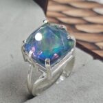 Aurora Opal 925 Sterling Silver Prong Ring (REXT49-382)