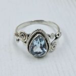 Blue Topaz 925 Sterling Silver Ring (REXT157-53)