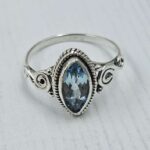 Blue Topaz 925 Sterling Silver Ring (REXT157-42)