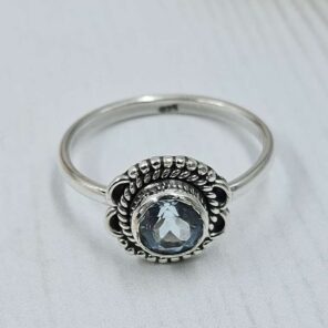Blue Topaz 925 Sterling Silver Ring (REXT157-48)