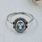 Blue Topaz 925 Sterling Silver Ring (REXT157-47)