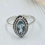 Blue Topaz 925 Sterling Silver Ring (REXT157-37)