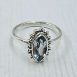 Blue Topaz 925 Sterling Silver Ring (REXT157-40)