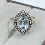 Blue Topaz 925 Sterling Silver Ring (REXT157-44)