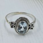 Blue Topaz 925 Sterling Silver Ring (REXT157-51)