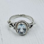 Blue Topaz 925 Sterling Silver Ring (REXT157-50)