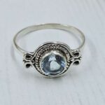 Blue Topaz 925 Sterling Silver Ring (REXT157-52)