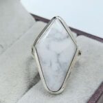Howlite Size US 6 925 Sterling Silver Ring (REXT78-79)