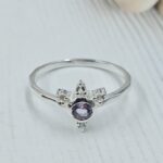 Amethyst & White Topaz 925 Sterling Silver Ring (REXT34-27)