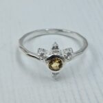 Citrine & White Topaz 925 Sterling Silver Ring (REXT34-26)