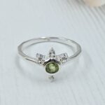 Peridot & White Topaz 925 Sterling Silver Ring (REXT34-28)