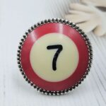 No. 7 Pool Ball 925 Sterling Silver ADJ Ring (RS4-245)