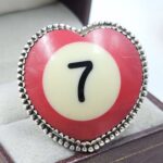No. 7 Pool Ball 925 Sterling Silver ADJ Ring (RS4-243)