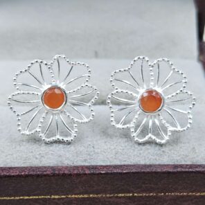 Coral 925 Sterling Silver Stud Earring (RS60-99)