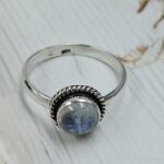 Rainbow Moonstone 925 Sterling Silver Ring (RS60-107)