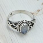 Rainbow Moonstone 925 Sterling Silver Ring (RS60-104)