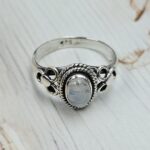 Rainbow Moonstone 925 Sterling Silver Ring (RS60-105)