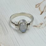 Rainbow Moonstone 925 Sterling Silver Ring (RS55-320)