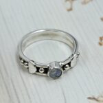 Rainbow Moonstone 925 Sterling Silver Ring (REXT112-204)