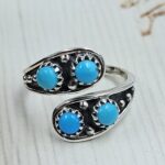 Kingman Turquoise 925 Sterling Silver ADJ Ring (REXT34-40)