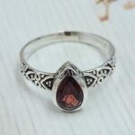 Garnet 925 Sterling Silver Ring (REXT56-184)