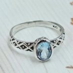 Blue Topaz 925 Sterling Silver Ring (REXT30-96)