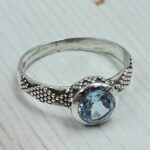 Blue Topaz 925 Sterling Silver Ring (REXT30-98)