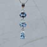 Blue Topaz 1.5" 925 Sterling Silver Pendant (REXT61-187)
