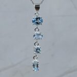 Blue Topaz 1.5" 925 Sterling Silver Pendant (REXT61-183)