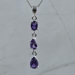 Amethyst 1.5" 925 Sterling Silver Pendant (REXT61-171)