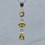 Citrine 1.5" 925 Sterling Silver Pendant (REXT61-172)