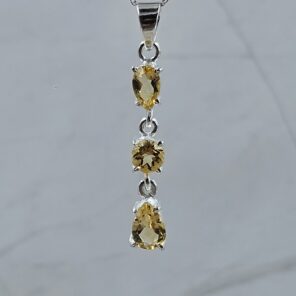 Citrine 1.5" 925 Sterling Silver Pendant (REXT61-175)