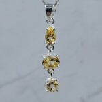 Citrine 1.5" 925 Sterling Silver Pendant (REXT61-174)