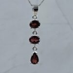 Garnet 1.5" 925 Sterling Silver Pendant (REXT61-181)