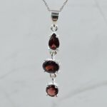 Garnet 1.5" 925 Sterling Silver Pendant (REXT61-179)