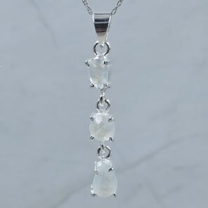 Rainbow Moonstone 1.5" 925 Sterling Silver Pendant (REXT61-188)