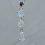 Rainbow Moonstone 1.5" 925 Sterling Silver Pendant (REXT61-189)