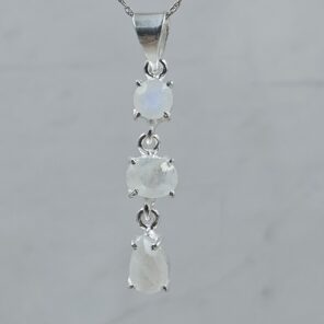 Rainbow Moonstone 1.5" 925 Sterling Silver Pendant (REXT61-191)