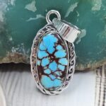 Egyptian Turquoise 1" 925 Sterling Silver Pendant (REXT89-255)