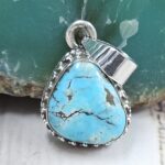 Egyptian Turquoise 1" 925 Sterling Silver Pendant (REXT89-429)