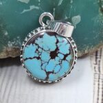 Egyptian Turquoise 1" 925 Sterling Silver Pendant (REXT89-419)