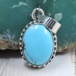 Egyptian Turquoise 1" 925 Sterling Silver Pendant (REXT89-432)