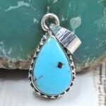 Egyptian Turquoise 1" 925 Sterling Silver Pendant (REXT89-424)