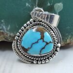 Egyptian Turquoise 1" 925 Sterling Silver Pendant (REXT89-359)