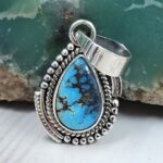 Egyptian Turquoise 1" 925 Sterling Silver Pendant (REXT89-363)