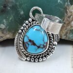 Egyptian Turquoise 1" 925 Sterling Silver Pendant (REXT89-360)