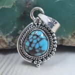 Egyptian Turquoise 1" 925 Sterling Silver Pendant (REXT89-302)