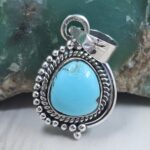 Egyptian Turquoise 1" 925 Sterling Silver Pendant (REXT89-301)